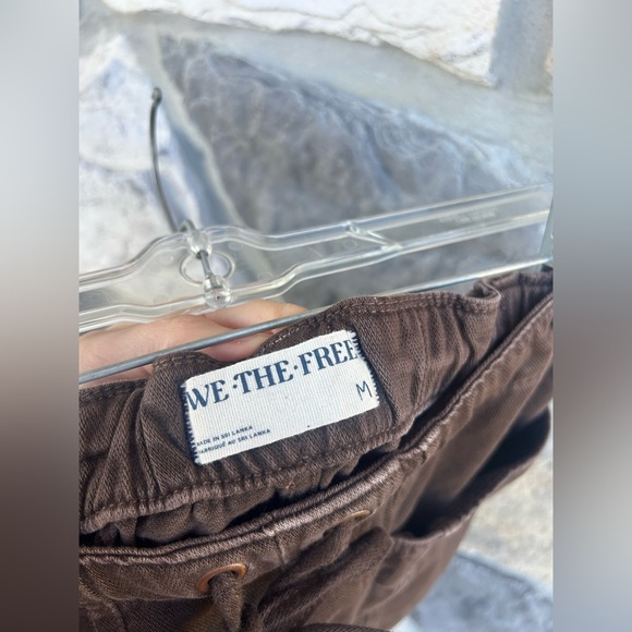 Free People Silverton Pull On Barrel Jeans Size M Brown Cargo Boho Lagenlook - Picture 4 of 10